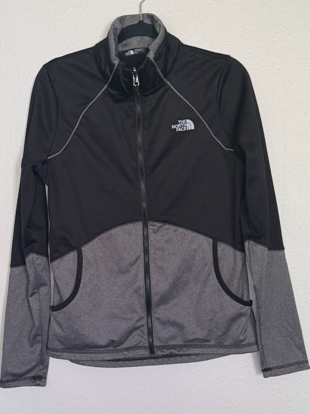 The North Face Cinder Full Zip Jacket Womens Medium Black Gray Fleece A2SZK
